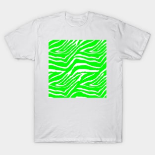 Zebra Animal Print Green and White Pattern T-Shirt